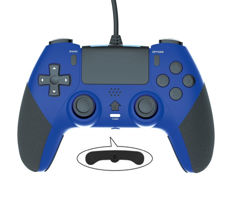 GAMFAMI Wired Controller Gamepad for Playstation 4 with Advanced Programming Buttons Dual Vibration Shock Joystick Gamepad for PS4/PS4 Slim/PS4 Pro and PC (Blue) - Image 1